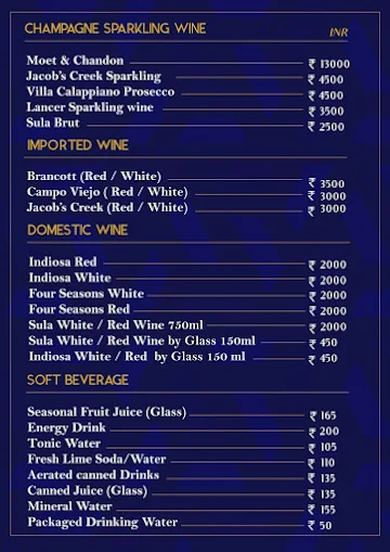 Sky View Cafe menu 