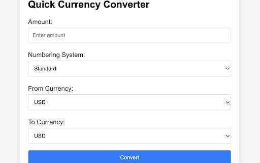 User Friendly Currency Converter Extension