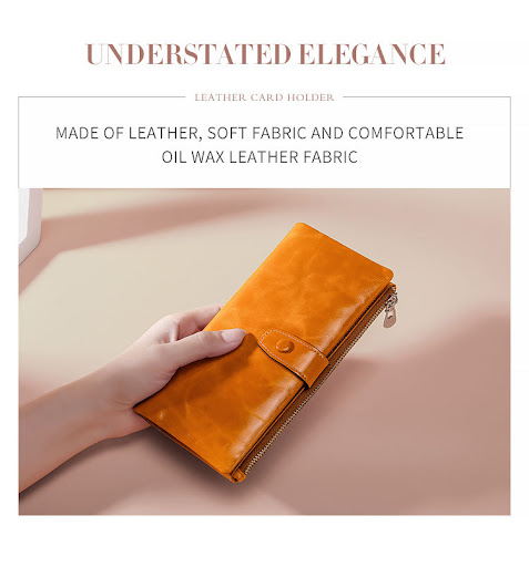 Title 8, Womens Real Leather Long Multiple Card Slots H...
