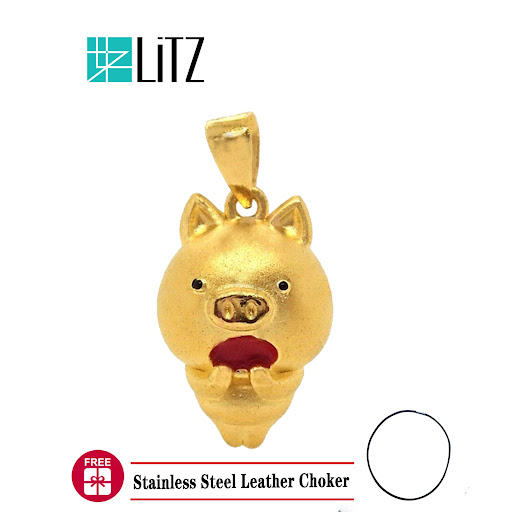 Free Necklace LITZ 999 24K Gold Pig Pendant EP0121