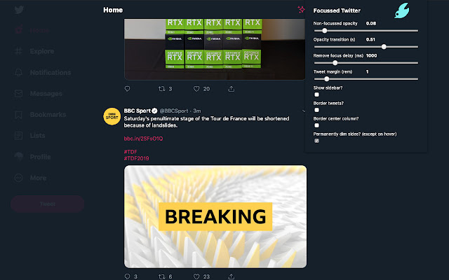 Focussed Twitter chrome extension