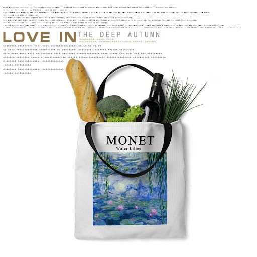 Title 4, Monet Weeping Willow Water Lily Canvas Bag Shop...