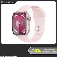 Đồng hồ Apple Watch Series 9 4G 41mm Pink (Vỏ Nhôm Dây Silicone - S/M) (MRHY3SA/A)