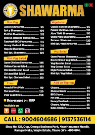 Rini Shawarma menu 1