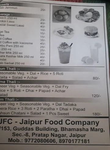 JFC-Jaipur Food Company menu 
