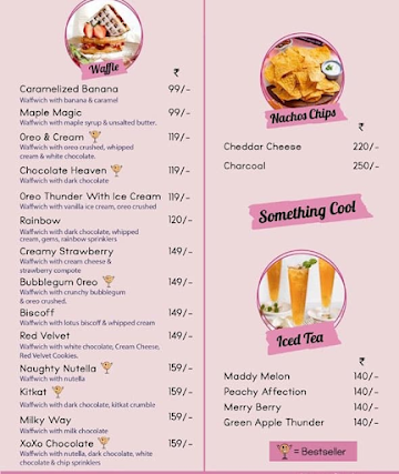 99 Waffles menu 