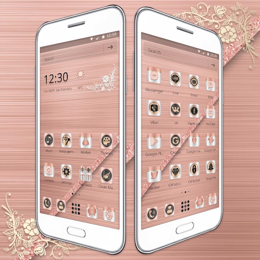 (FREE) Rose Gold Luxury Launcher Theme — приложение на Android