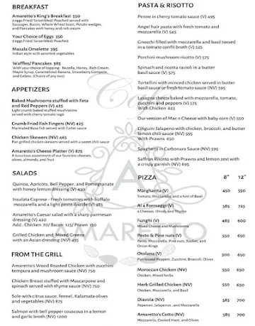 Cafe Amaretto menu 