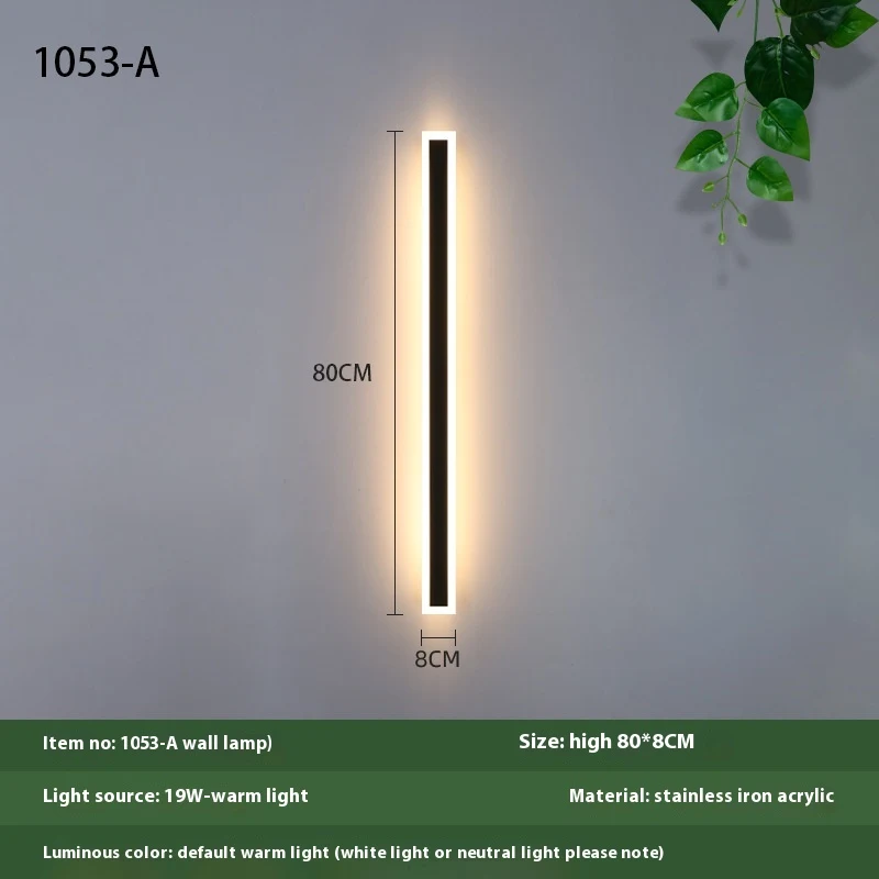 Minimalist Strip Outdoor Waterproof Decorative LED Wall Lamp