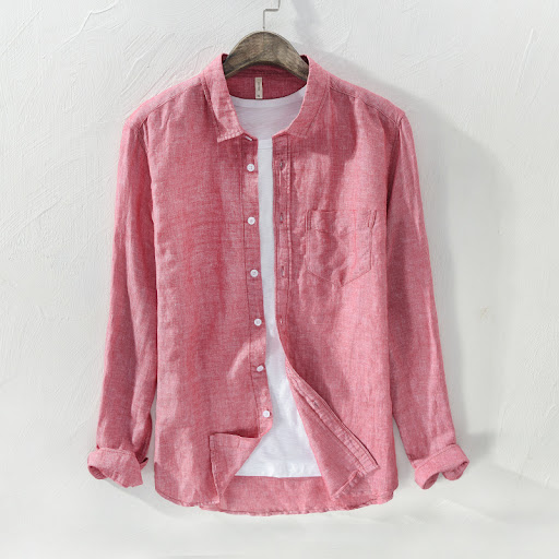 Title 1, Linen shirt mens business Breathable and styli...