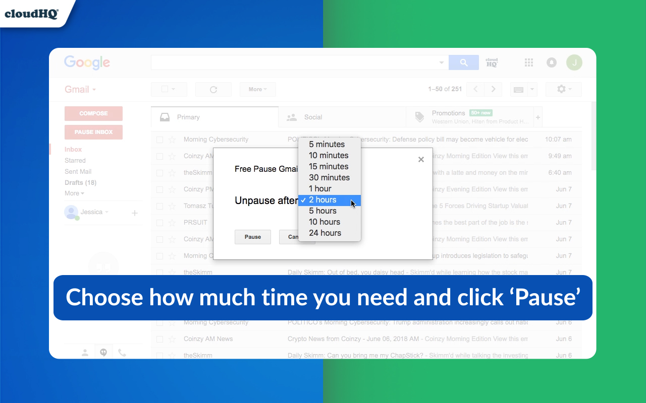 Pause Gmail by cloudHQ Preview image 5