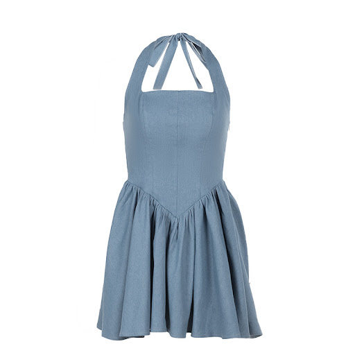 Title 6, Sling Waist Denim Dress Backless Women