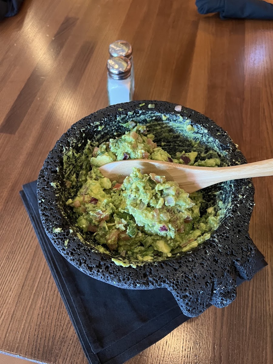 Fresh Guacamole served with corn tortillas