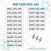 Sim Số Đẹp Tam Hoa 4, Sim Viettel Trả Trước, Hỗ Trợ Đăng Ký Chính Chủ