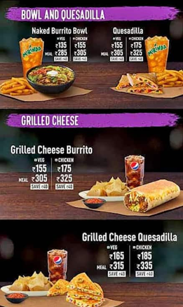 Taco Bell menu 