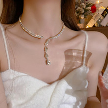 Title 3, Pastoral Style Flower Rhinestone and Pearl Neck...
