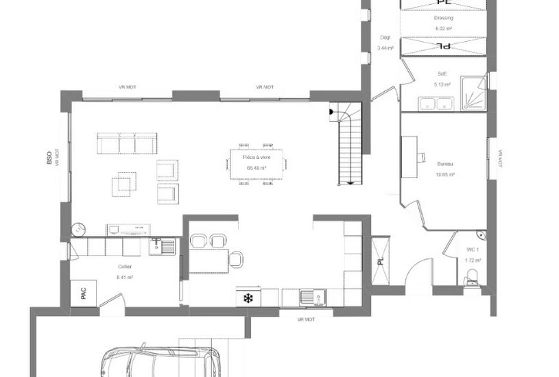  Vente Terrain + Maison - Terrain : 1 100m² - Maison : 140m² à Fondettes (37230) 