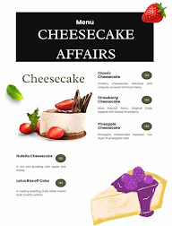 Cheesecake Affairs menu 1
