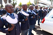 SAPS guard of honour at warrant officer Dalmain Morris' funeral