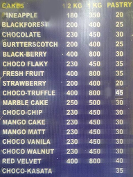 The Cake Corner menu 1