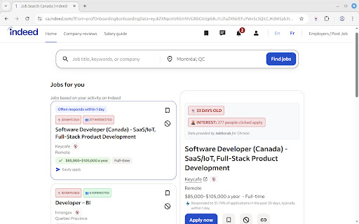 JobScrub for Indeed: Reveal Dates & Block Companies