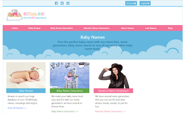 Baby Names chrome extension