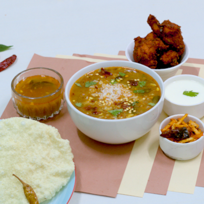 Rasam Rice And Bangalore Kebab Rice Bowl