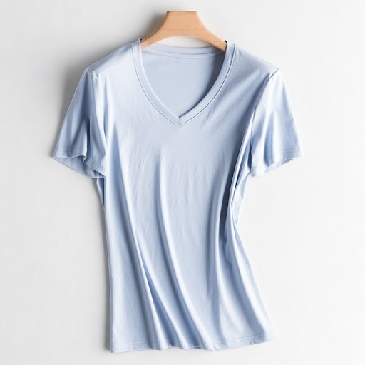 Title 11, V-neck mercerized cotton T-shirt