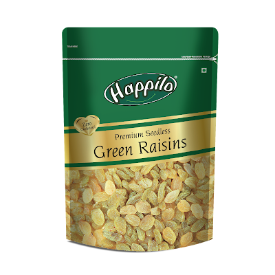 Happilo Premium Seedless Green Raisins 500 Gm - 250g (Pack of 2)