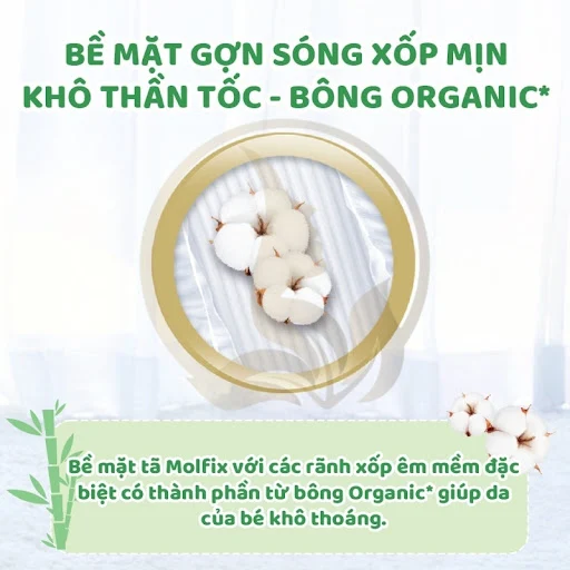 Tã quần Molfix Thiên nhiên Ultra M Gói 76+8 miếng (6-11kg)