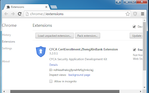 CFCA CertEnrollment.ZhengXinBank Extension