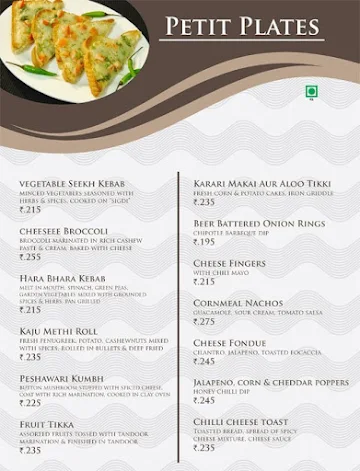 The Tandoor Rest-O-Bar - Rudra Shelter International menu 