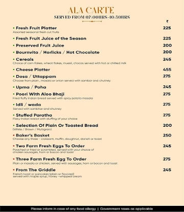 Riwazz@The Fern Residency Aurangabad menu 