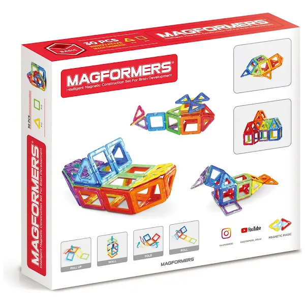 Đồ chơi nam châm xếp hình Magformers cơ bản - 30 miếng