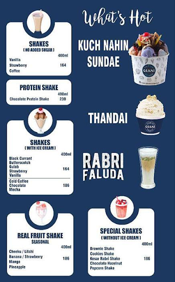 Giani's Ice Cream menu 