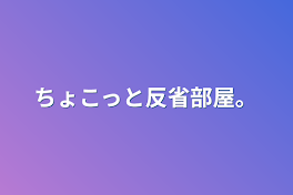 ちょこっと反省部屋。