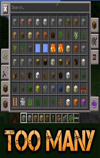 Too Many Items Mods mcpe'