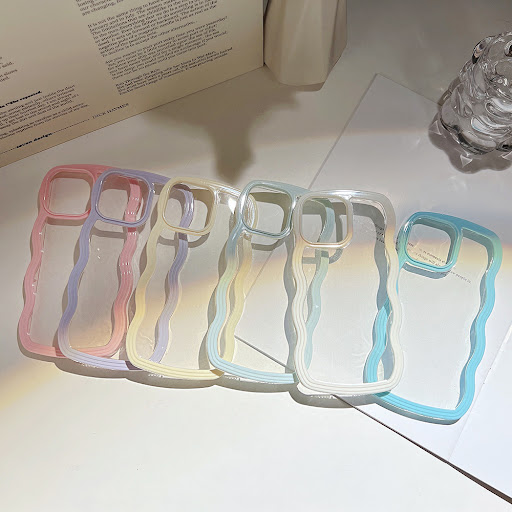 Title 10, Wave Border Solid Color Phone Case Cover – Styl...