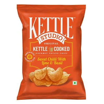 Kettle Studio Potato Chips - Sweet Chilli With Lime & Basil - 125 gm