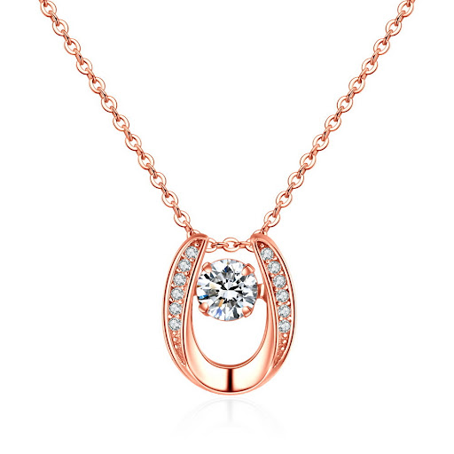 Title 4, Simple Smart U-shaped Letter Necklace, a stylis...