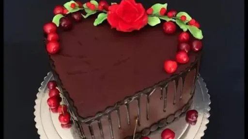 Chocolate Strawberry Heart Shape Cake