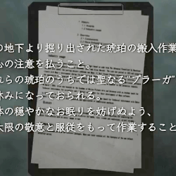 琥珀の搬入について