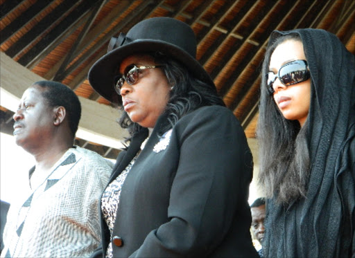 ODM leader Raila Odinga, his wife Ida and Fidel's widow Lwam Bekelle at Kenyatta Sports Grounds in Kisumu in 2015