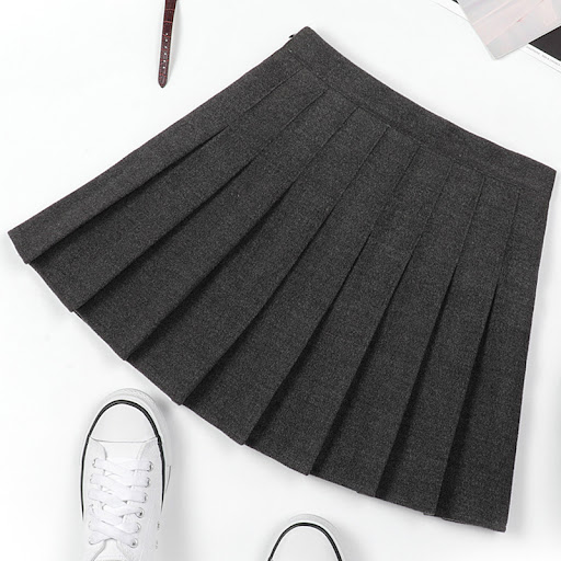 Title 2, Autumn and Winter Pleated Skirt, Solid Color Wo...