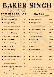 Baker Singh menu 1