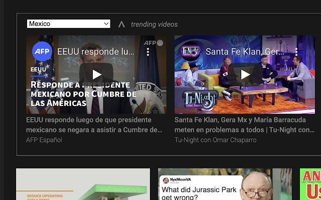YouTube Trends chrome extension