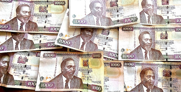 Kenya bank notes. The thieves stole Sh. 1.5 million from the Mutune branch of the itoleka FSA bank in Kitui.