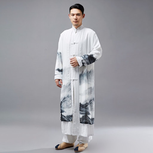 Title 2, Chinese Style Fake Two Retro Tang Suit Gown Han...