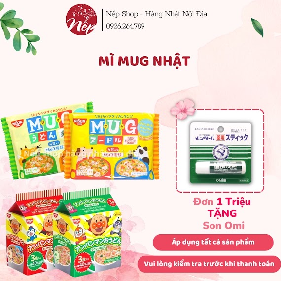 Mì Mug Nhật Cho Bé, Mỳ Mug Vàng/Xanh Nissin Nhật Bản Cho Trẻ Ăn Dặm