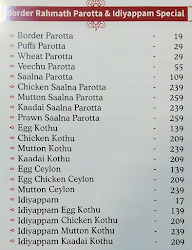 Courtallam Border Parotta menu 1